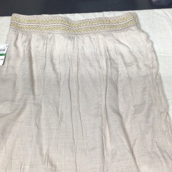 JM Collection Beige A-Line Skirt - Picture 5 of 8